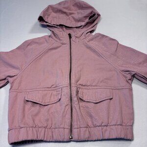 Gap Pink Girls 100% Cotton Hooded Jacket M (8-9) Spring Fall